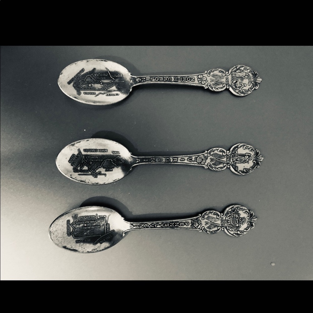 Silver spoon 1890,1891,1892 Very old antique Iceland, Kentucky and Vermon USA